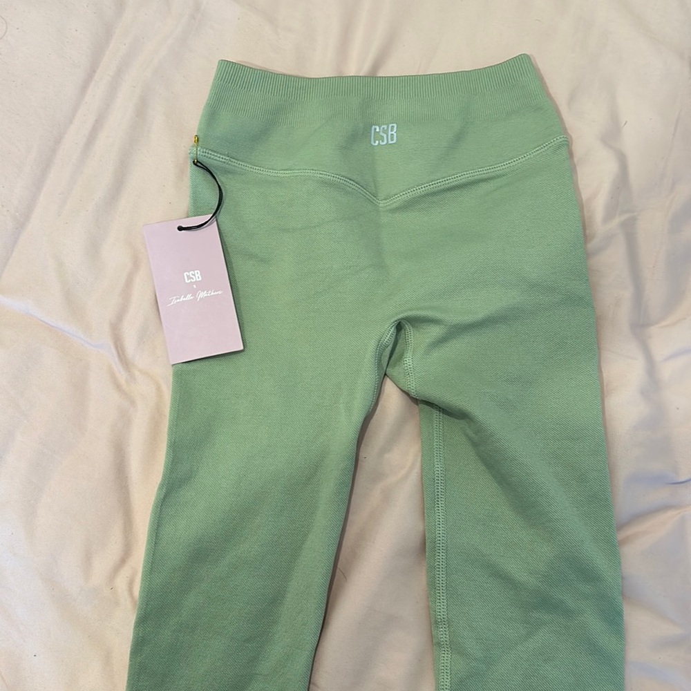 Crop Shop Boutique x Isabelle Mathers Pistachio Green Seamless Leggings